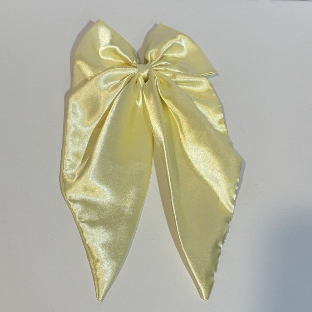 Large Satin Bow Barrettes Women Ribbon Hair Clips Hairpins for Styling Yellow - Picture 13 of 16